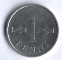 1 пенни. 1975 год, Финляндия.