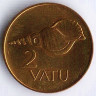 Монета 2 вату. 2002 год, Вануату.