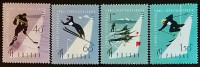 Набор почтовых марок  (4 шт.). "Зимние спартакиады". 1961 год, Польша.