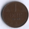 Монета 1 эре. 1929 год, Норвегия.