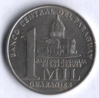 Монета 1000 гуарани. 2006 год, Парагвай. Национальный Пантеон Героев.