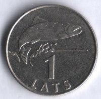 Монета 1 лат. 2008 год, Латвия.