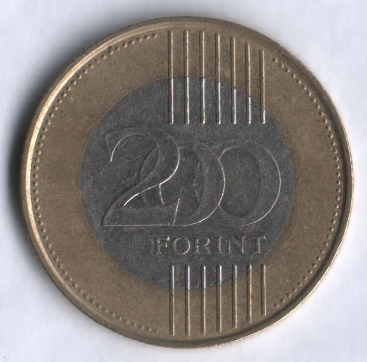Монета 200 форинтов. 2010 год, Венгрия.