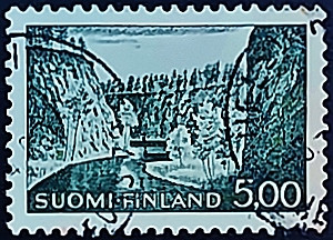 Почтовая марка (5 m.). "Ристикаллио". 1964 год, Финляндия. Почтовая марка (5 m.). "Ристикаллио". 1964 год, Финляндия.