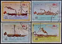 Набор почтовых марок (4 шт.). "Международная морская организация (II)". 1984 год, Сан-Томе и Принсипи.