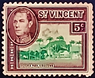 Почтовая марка (5 c.). "Король Георг VI". 1949 год, Сент-Винсент и Гренадины.