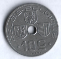 Монета 10 сантимов. 1943 год, Бельгия (Belgie-Belgique).