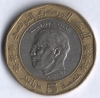 5 динаров. 2002 год, Тунис.