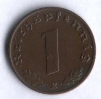 Монета 1 рейхспфенниг. 1937 год (E), Третий Рейх.