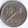 Монета 10 центов. 1973 год, Фиджи.