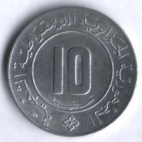 Монета 10 сантимов. 1984 год, Алжир.