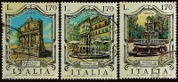 Набор почтовых марок (3 шт.). "Фонтаны". 1976 год, Италия.