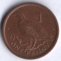 Монета 1 пенни. 1996 год, Гибралтар.