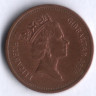 Монета 1 пенни. 1996 год, Гибралтар.