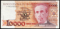 Банкнота 10 новых крузадо. 1990 год, Бразилия.