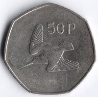 Монета 50 пенсов. 1988 год, Ирландия.