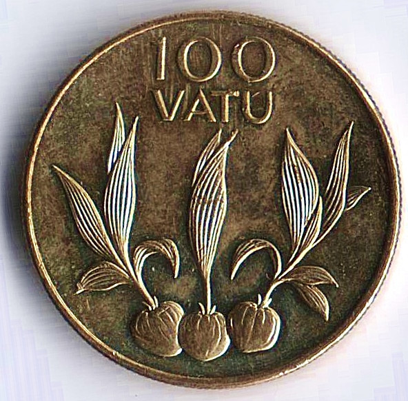 Монета 100 вату. 2002 год, Вануату.