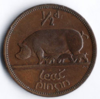 Монета 1/2 пенни. 1937 год, Ирландия.