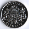 Монета 1 лат. 2003 год, Латвия. Муравей.