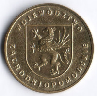 Монета 2 злотых. 2005 год, Польша. Западно-Поморское воеводство.