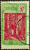 Почтовая марка (50 c.). "Деревенские мотивы". 1925 год, Камерун.