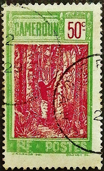 Почтовая марка (50 c.). "Деревенские мотивы". 1925 год, Камерун.