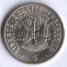 Монета 5 сантимов. 1975 год, Гаити. FAO.