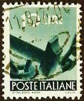 Почтовая марка. "Свобода". 1945 год, Италия.