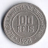 Монета 100 рейсов. 1928 год, Бразилия.