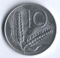 Монета 10 лир. 1977 год, Италия.