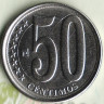 Монета 50 сентимо. 2012 год, Венесуэла.