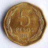 Монета 5 песо. 1998 год, Чили.