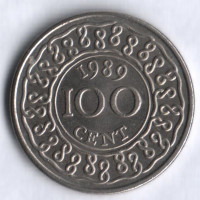 100 центов. 1989 год, Суринам.