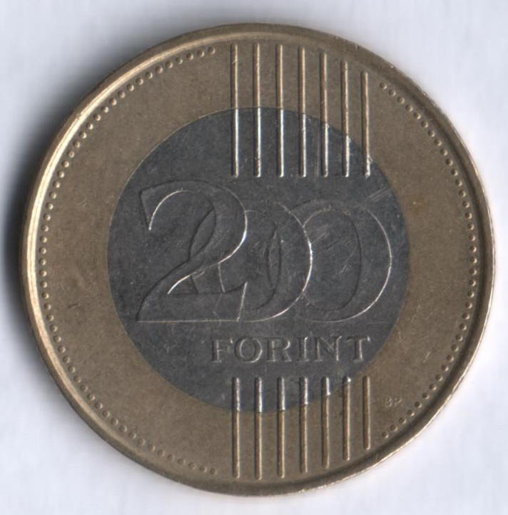 Монета 200 форинтов. 2011 год, Венгрия.
