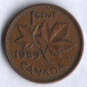 Монета 1 цент. 1959 год, Канада.