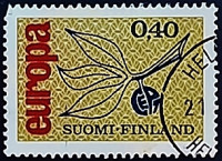 Почтовая марка (0,4 m.). "Европа (C.E.P.T.) — Фрукты". 1965 год, Финляндия.
