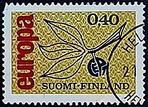 Почтовая марка (0,4 m.). "Европа (C.E.P.T.) — Фрукты". 1965 год, Финляндия.