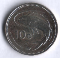 Монета 10 центов. 2005 год, Мальта.