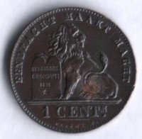 Монета 1 сантим. 1894 год, Бельгия (Der Belgen).