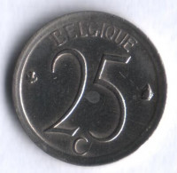 Монета 25 сантимов. 1971 год, Бельгия (Belgique).