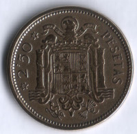 Монета 2,5 песеты. 1953(54) год, Испания.
