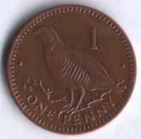 Монета 1 пенни. 1999 год, Гибралтар.