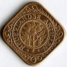 Монета 50 центов. 1991 год, Нидерландские Антильские острова.