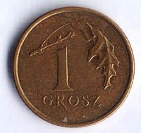 Монета 1 грош. 2009 год, Польша.