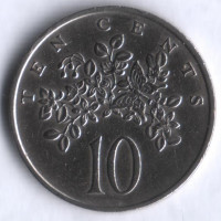 Монета 10 центов. 1975 год, Ямайка.