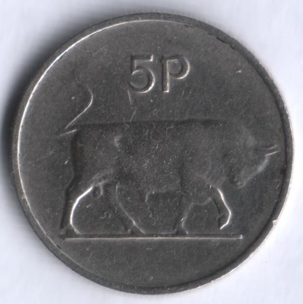 Монета 5 пенсов. 1978 год, Ирландия.