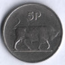 Монета 5 пенсов. 1978 год, Ирландия.