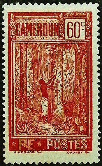 Марка почтовая (60 c.). "Деревенские мотивы". 1926 год, Камерун.