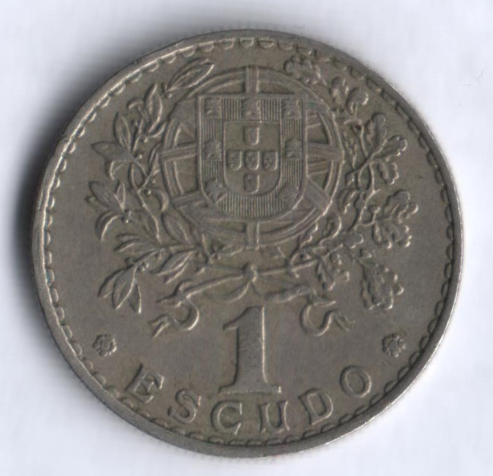 Монета 1 эскудо. 1961 год, Португалия.