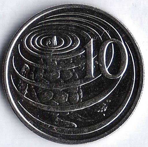 Монета 10 центов. 2013 год, Каймановы острова.